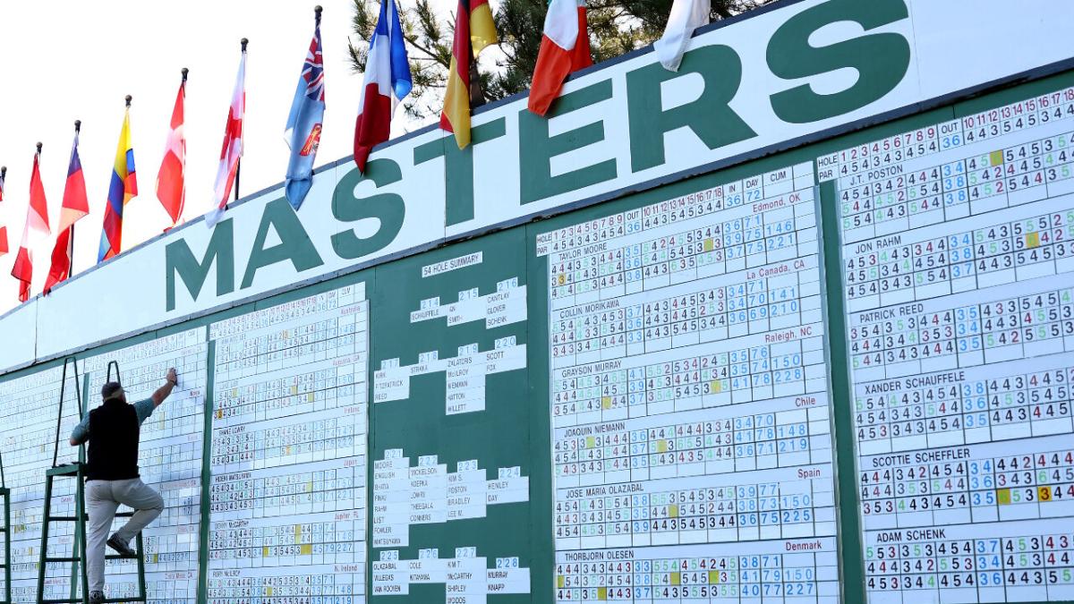The famous Masters scoreboard at Augusta National